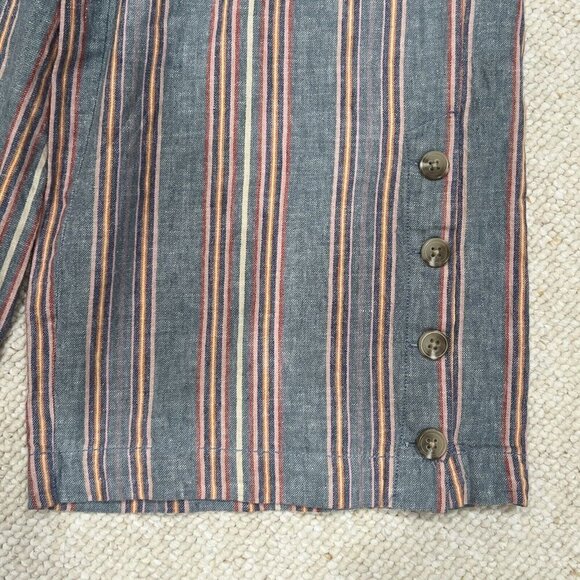 Madewell Pants Extra Small XS Huston Pull-On Side-Button Crop Rainbow Stripe - Picture 3 of 8